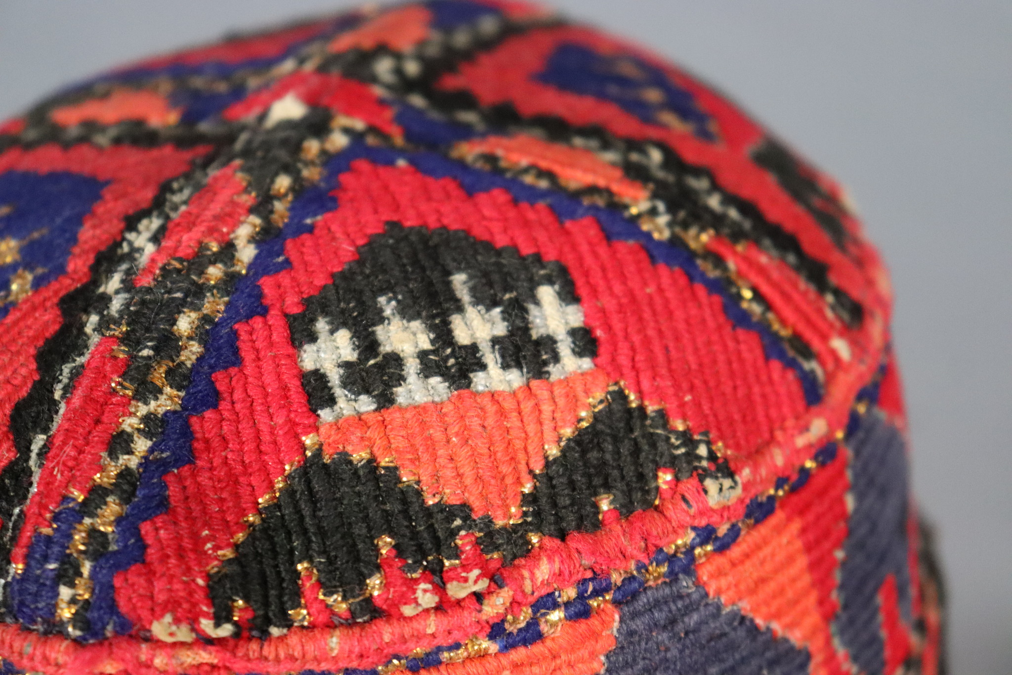 vintag hand embroidered  cap hat  from Afghanistn and Uzbekistan ((damaged)) No:22/30