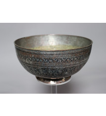 Antike islamische nahöstliche Schale aus verzinntem Kupfer mit Gravur Nr.: 22/9