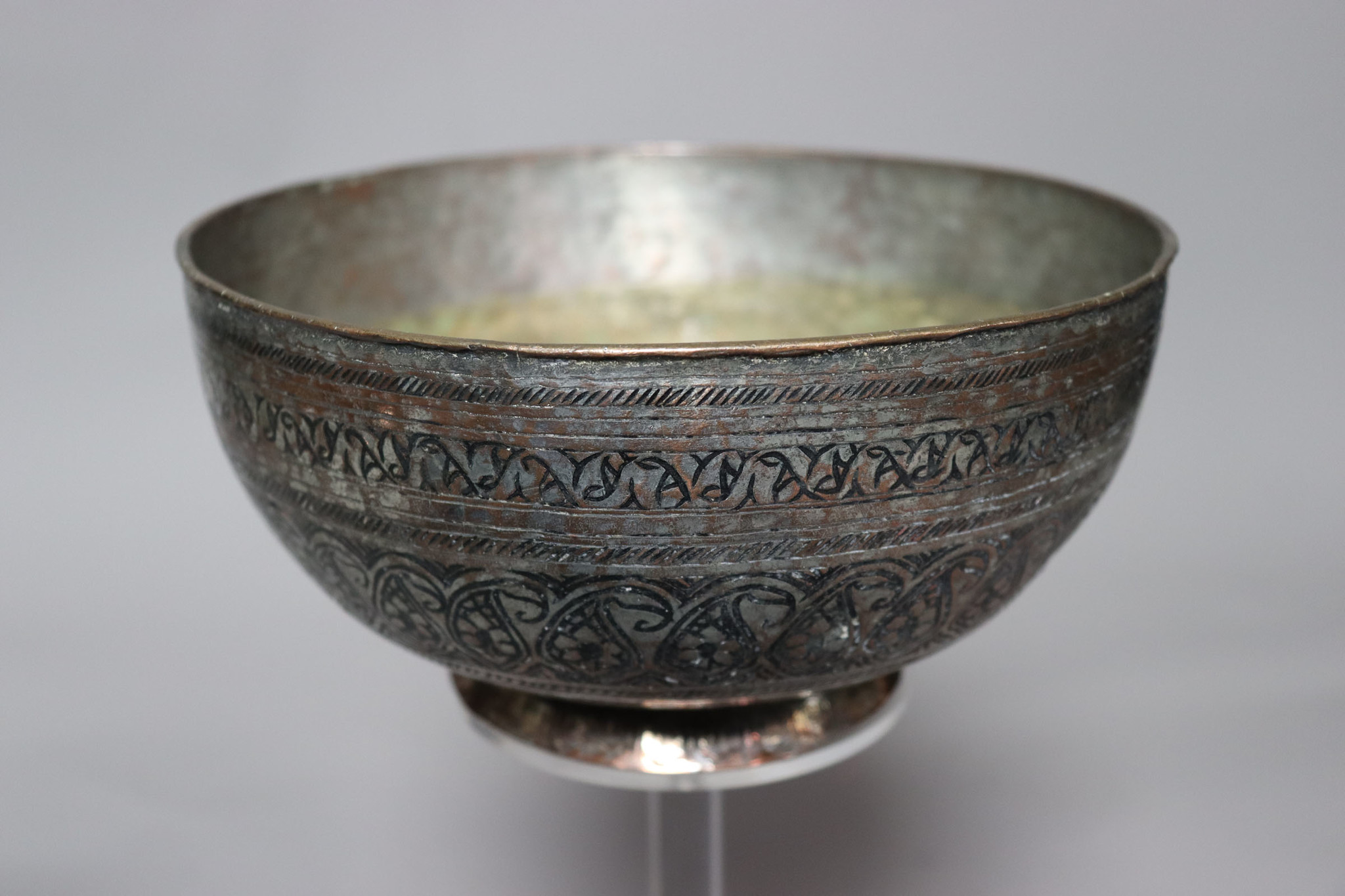 Antique  islamic Middle Eastern Tinned Copper  Engraved Bowl Jam No: 22/9