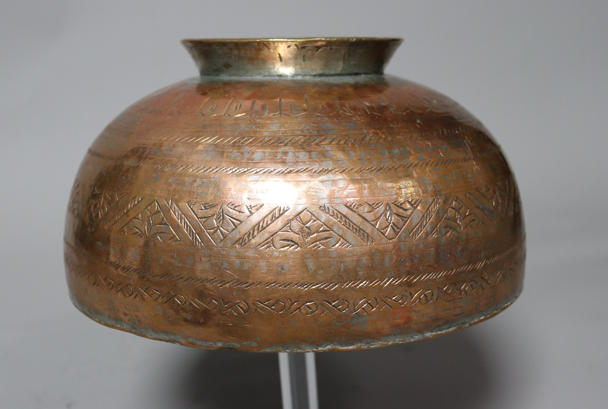 Antique  islamic Middle Eastern Tinned Copper  Engraved Bowl Jam No: 22/ 13