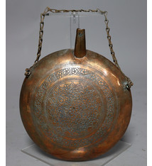 Antike islamische Wasserflasche aus verzinntem Kupfer mit Gravur aus dem Nahen Osten  pulverflasche Nr: 22/20