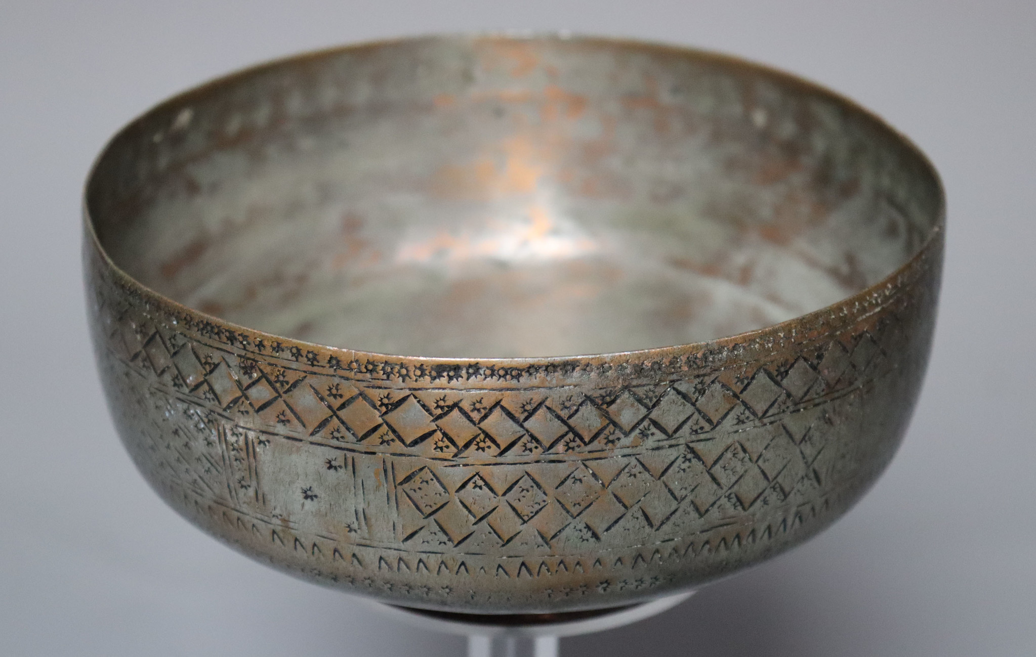 Antique  islamic Middle Eastern Tinned Copper  Engraved Bowl Jam No: 22/16