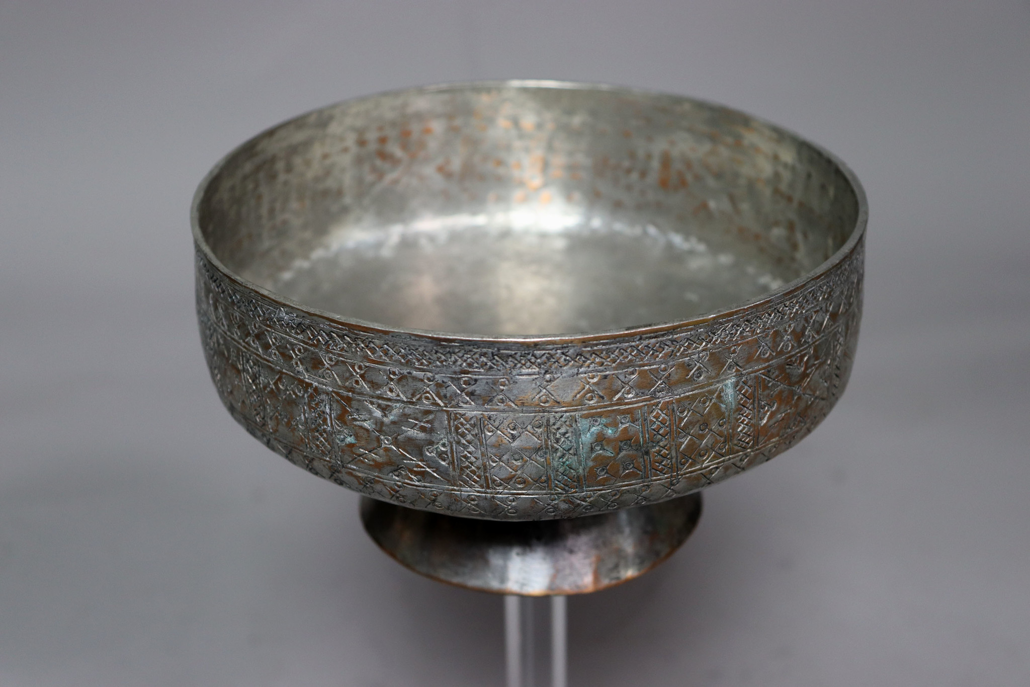 Antique  islamic Middle Eastern Tinned Copper  Engraved Bowl Jam No: 22/ 17