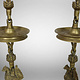 ein paar Antik-Messing bronze Vintage Schaukelkette mit Elefant, Öllampe und Pfau-Figur (2er-Set) aus indien
