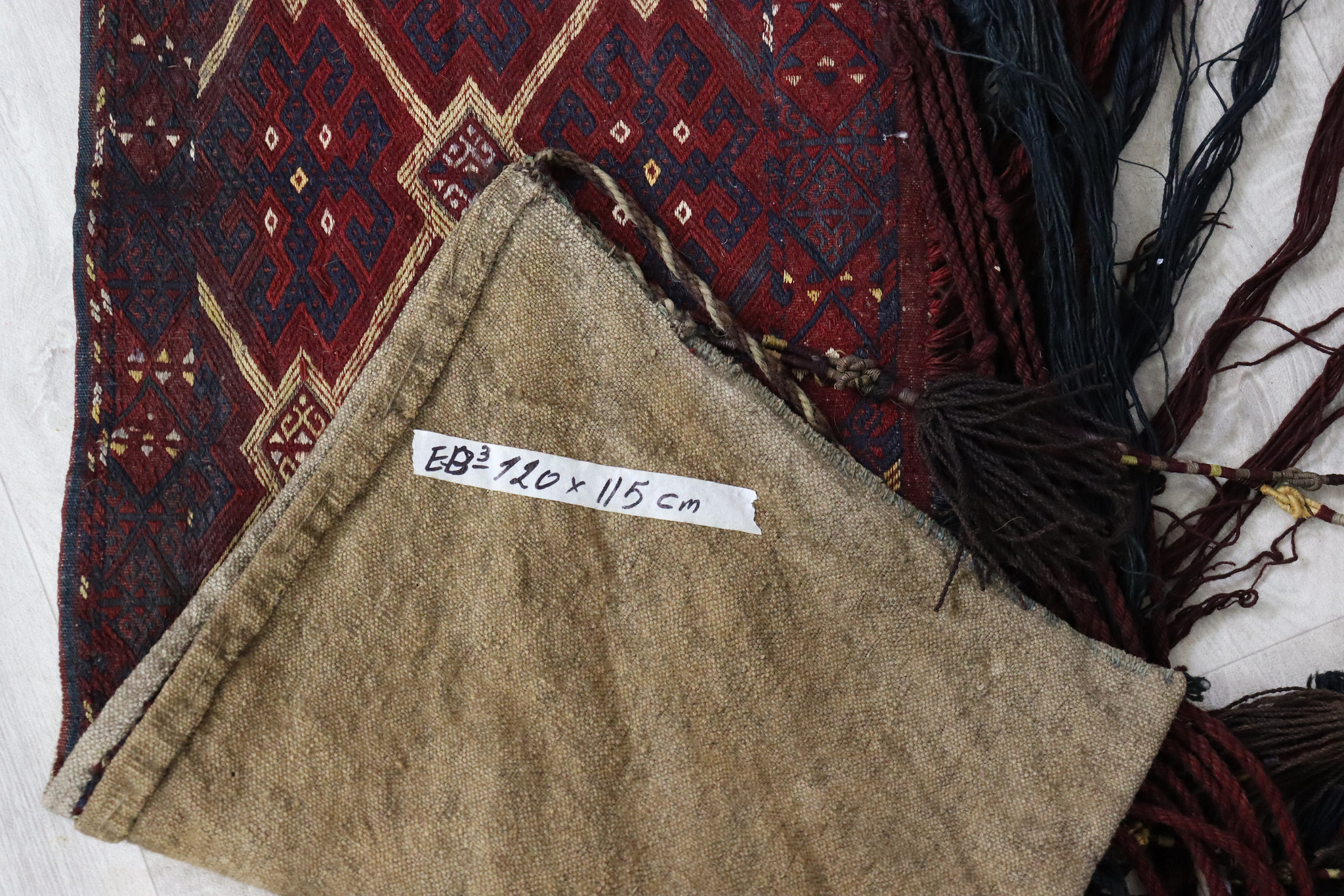 120x115 cm Antik und seltener Uzbek Nomaden Zelttasche tasche Torba aus Afghanistan Djaller Turkmenistan  Nr:22/eb3