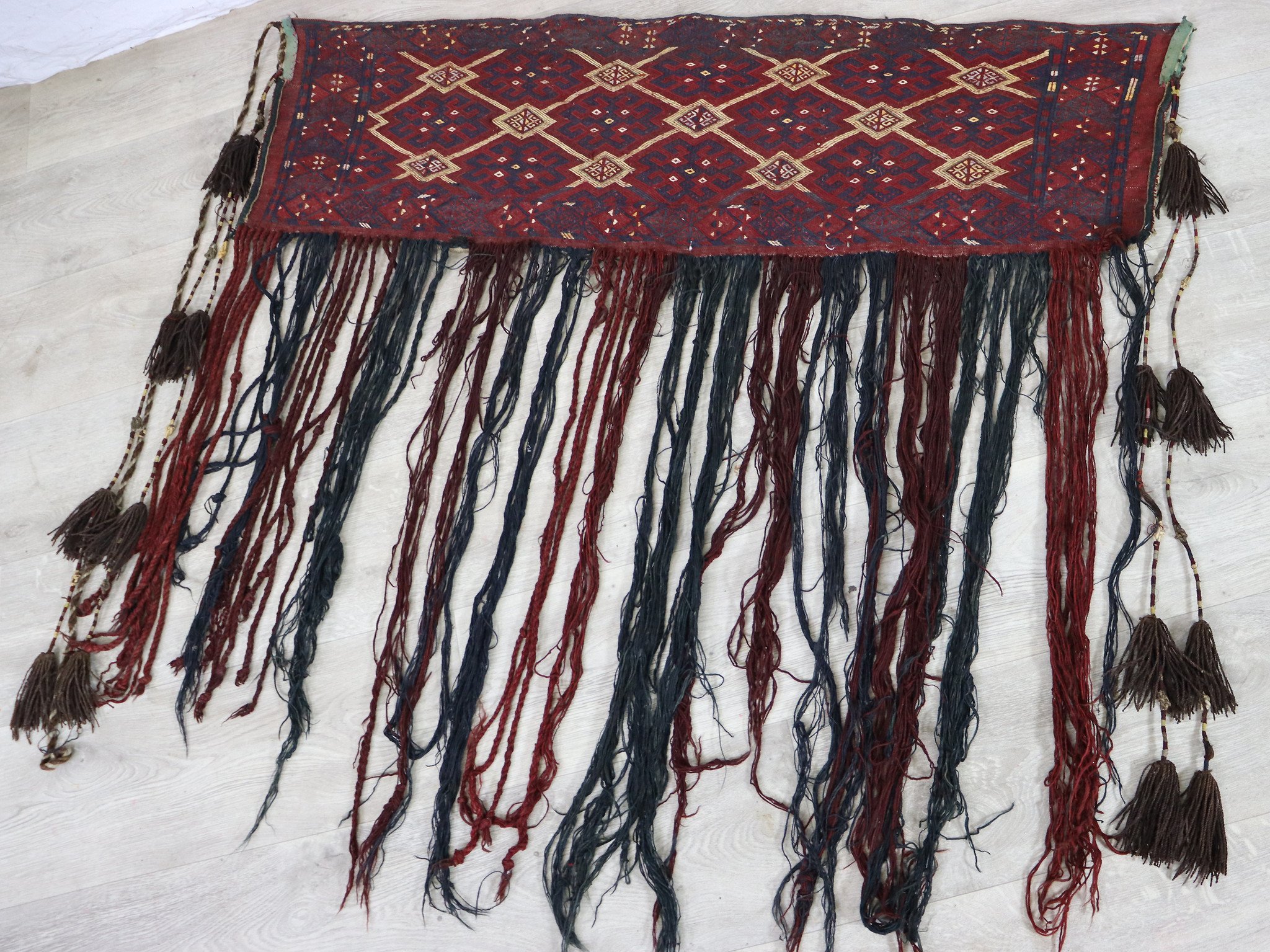120x115 cm Antik und seltener Uzbek Nomaden Zelttasche tasche Torba aus Afghanistan Djaller Turkmenistan  Nr:22/eb3