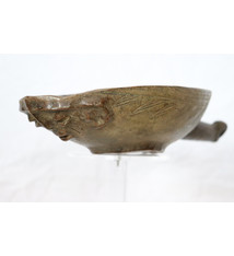 Antique wooden IfugaoI Carved Wooden Ritual Kinahu bowl with Handle from Province Luzon Philippines 19th/ 20thC a beautiful rich patina No/B