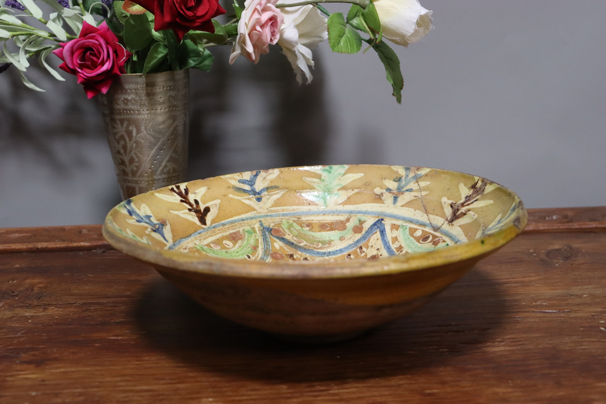 antik handgefertigt Keramik Teller aus Swat-Tal Pakistan und Südafghanistan 22/4