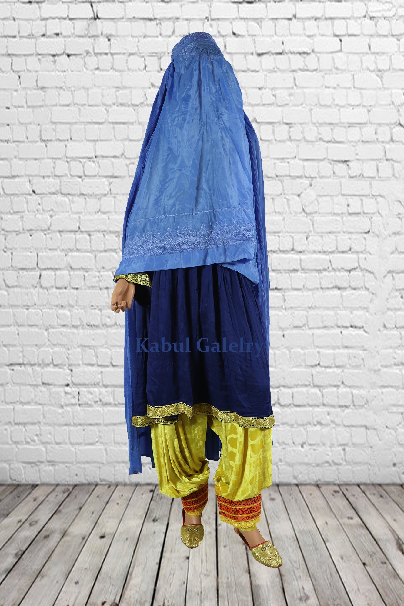 Original Afghan women veil headscarf Burka Burqa cape Afghan burqa Ethnic dress from afghanistan Pakistan (blue)
