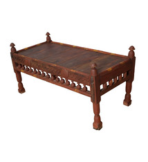 115x54 cm  Antik Massivholz verzierte orient Teetisch beisteltisch Tisch couchtisch Wohnzimmertisch aus  Punjab Pakistan Nr-22/1
