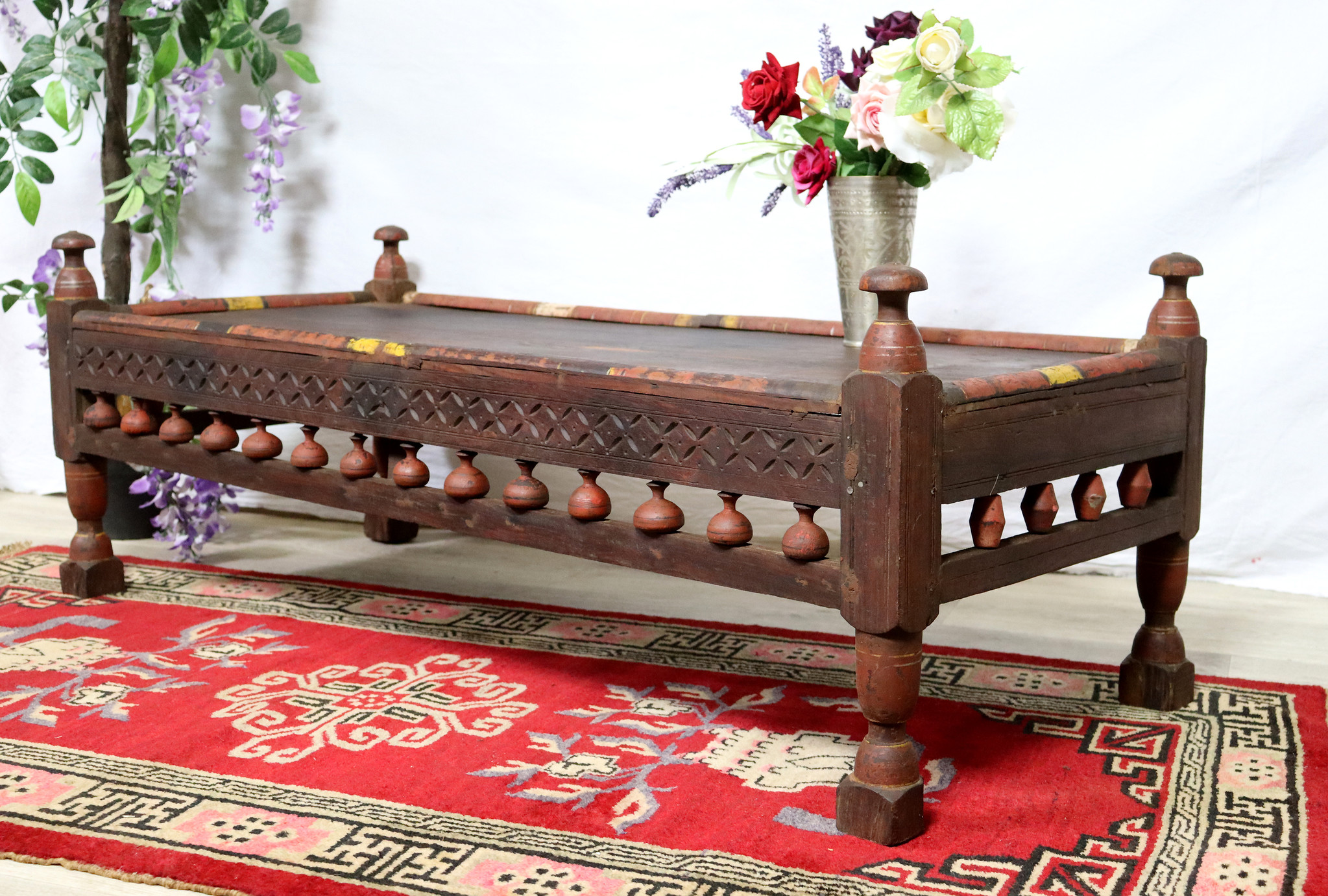 120x54 cm rare Antique solid wood orient tea table sidtable coffee table living roomtable from  Pakistan 22/2
