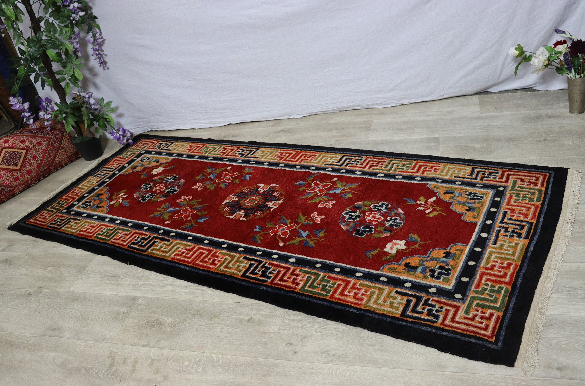 220x92 cm  oriental hand Knotted Tibetan Khaden sleeping Carpet No:22/2