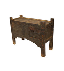 antique 19th century orient vintage Turkmen cedar wood treasure Dowry Chest from Afghanistan No:22/1