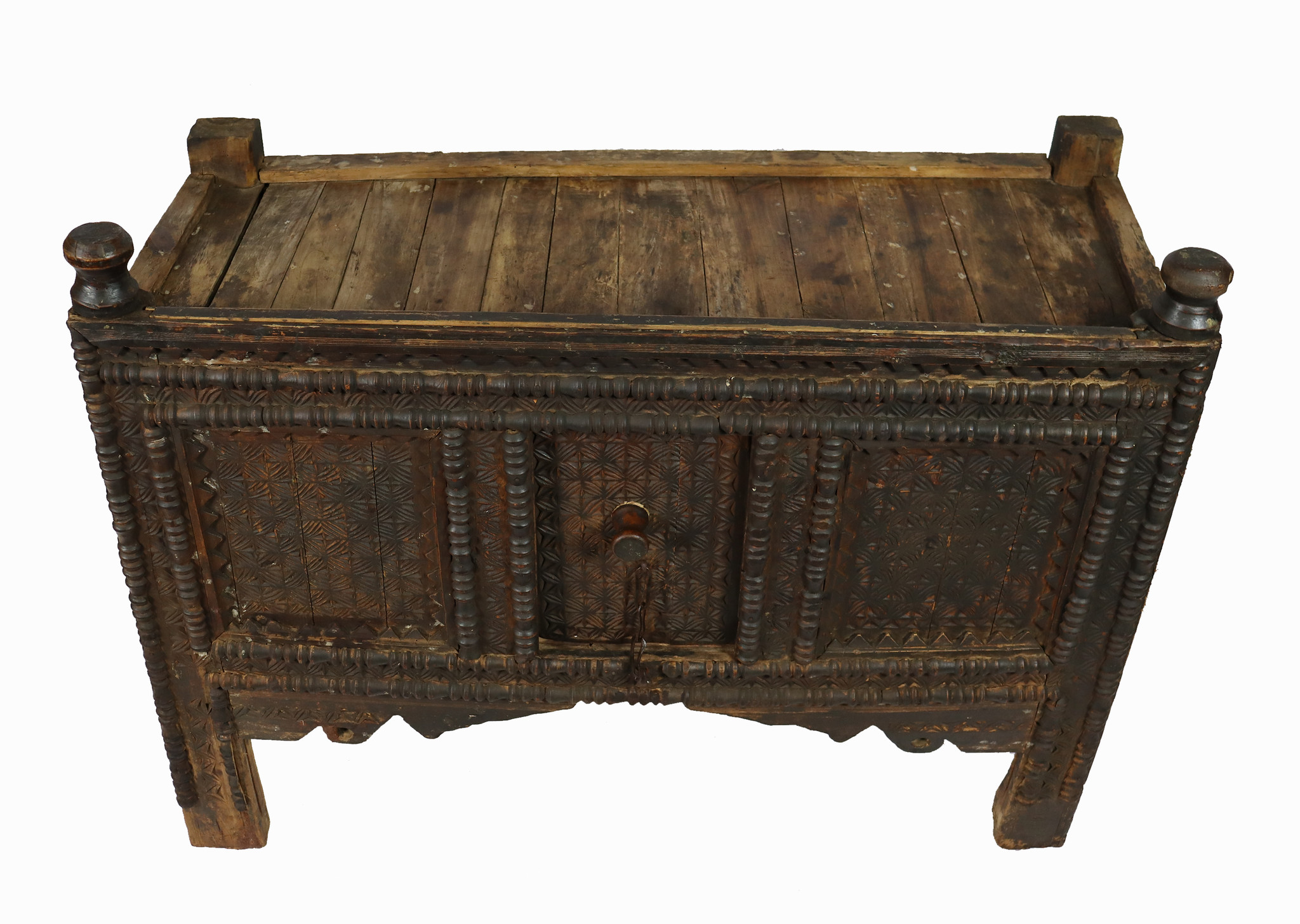 antique 19th century  wooden yurt treasure Dowry Chest from Afghanistan turkmenistan No:22/7