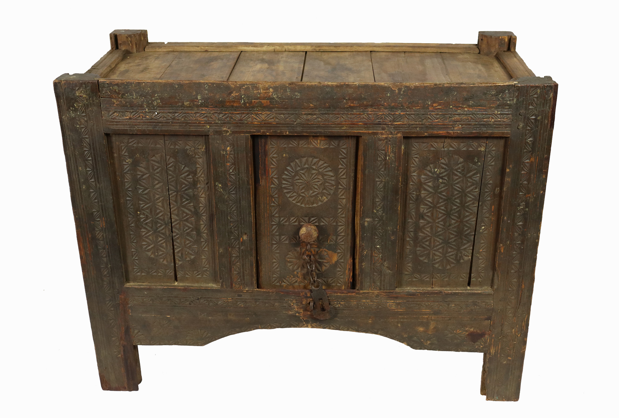 antique 19th century  wooden yurt treasure Dowry Chest from Afghanistan turkmenistan No:22/ 8
