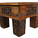 60x60 cm cm antique-look orient colonial solid wood hand-carved  table  Coffee Table living room table  from Afghanistan nuristan MASSIV/B