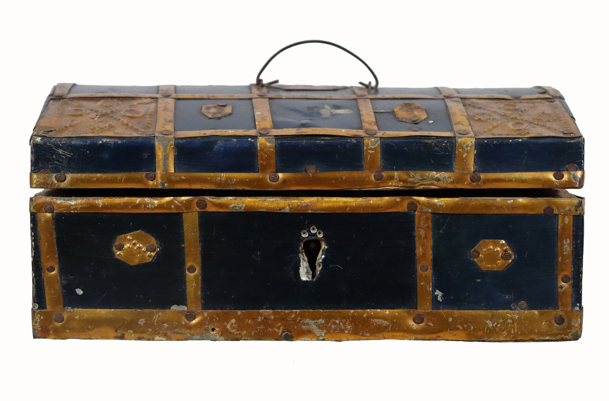 Antique richly decorated chest jewelry chest treasure chest early 19th century Afghanistan turkmenistan