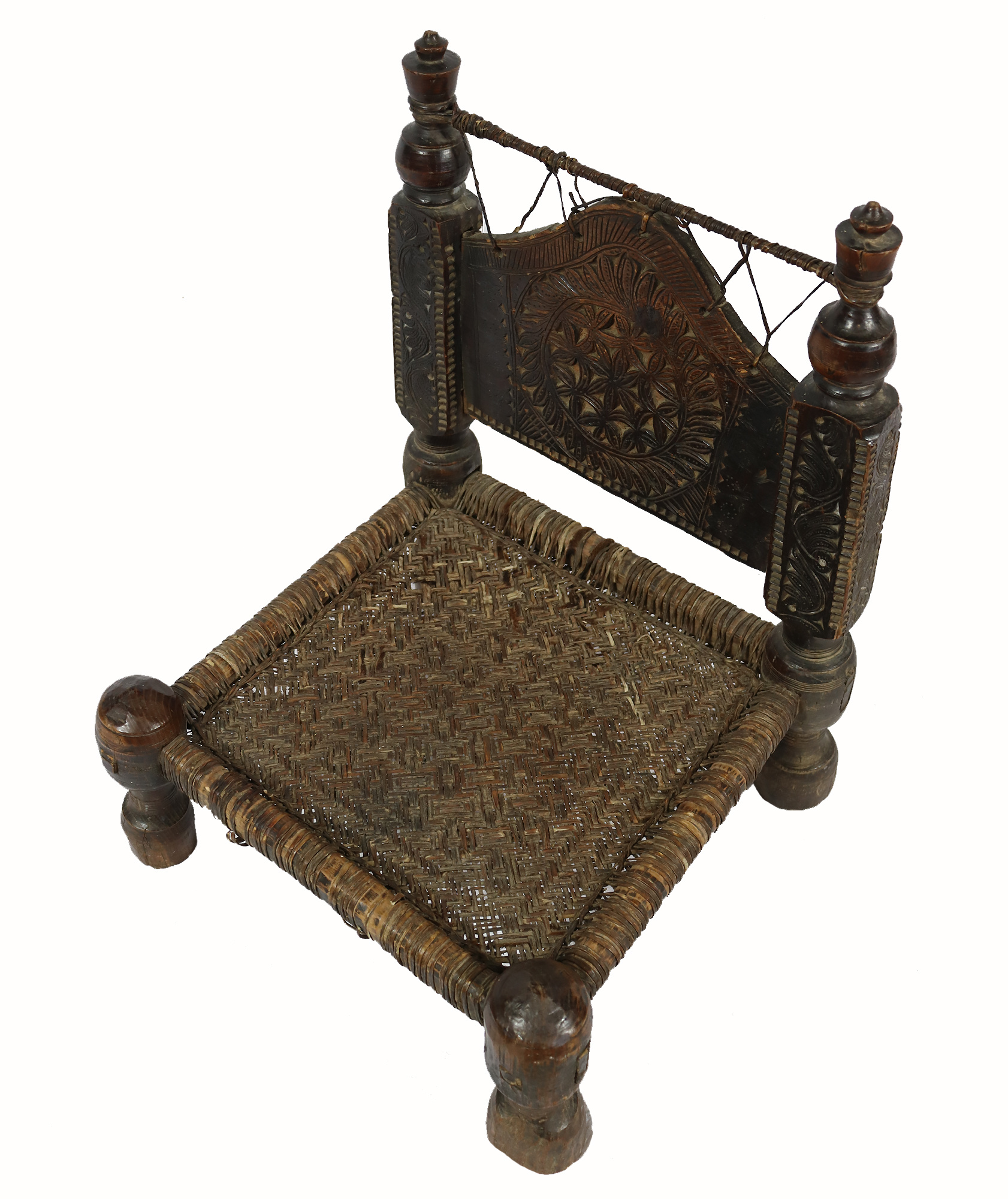 antik orient Nuristan Holz Stuhl aus Nuristan Afghanistan / Pakistan Swat-valley Nr-21 - D