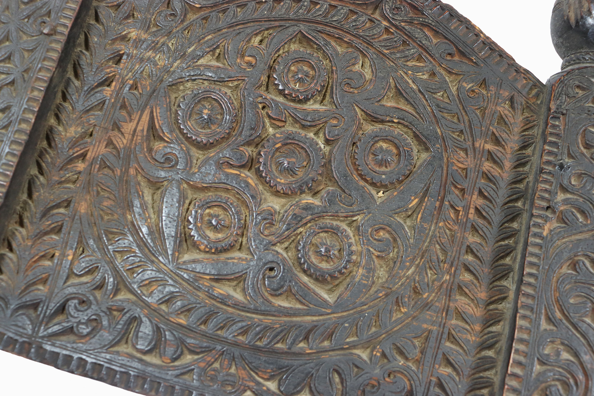 antique  cedar wood Low Chair from Nuristan Afghanistan / Swat Valley-Pakistan No-22 -J