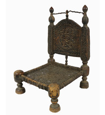 antique  cedar wood Low Chair from Nuristan Afghanistan / Swat Valley-Pakistan No-22 -J
