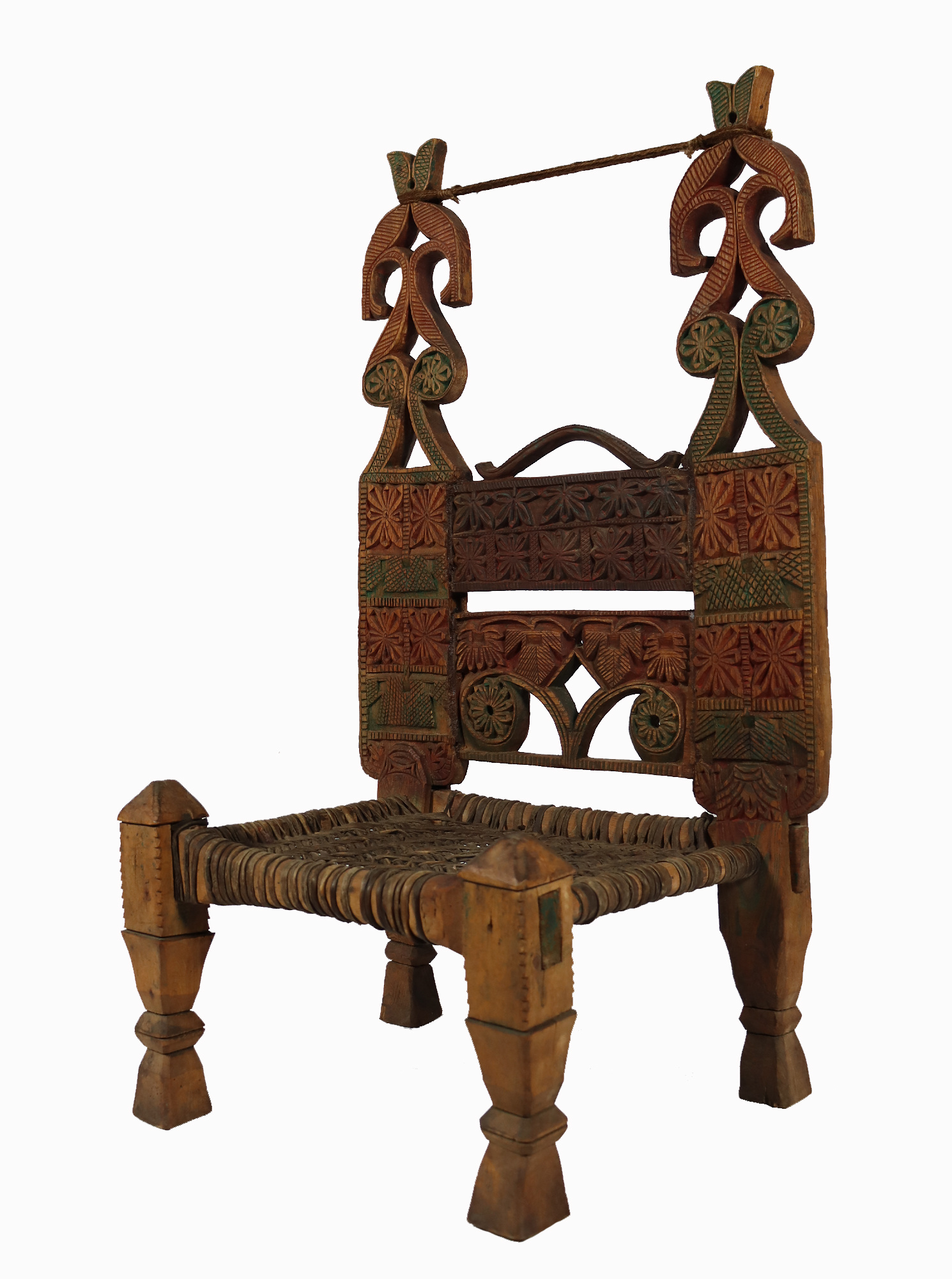 Antique Nuristan Chair Stuhl No: 21A