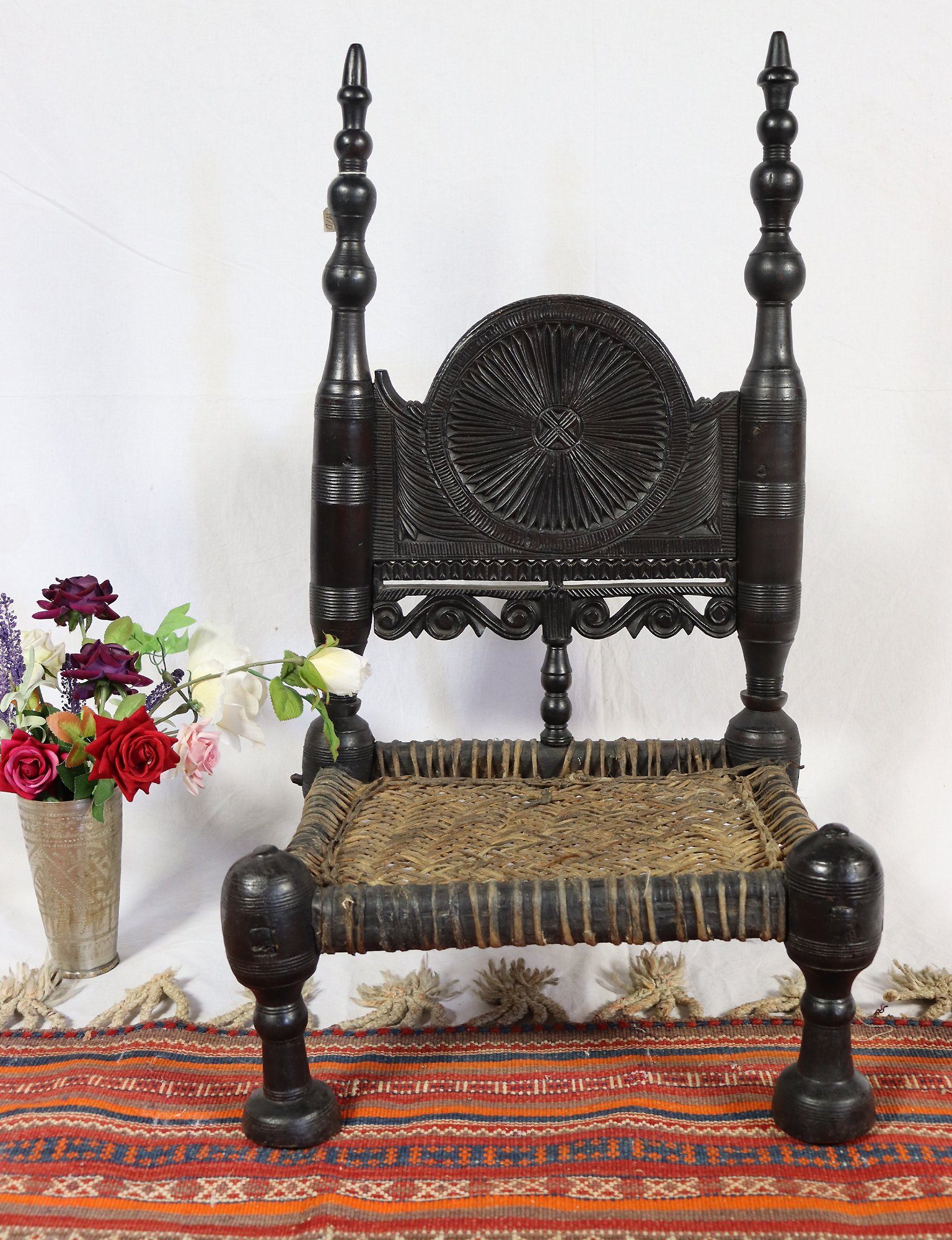 Antique Nuristan Chair Stuhl No:19/D