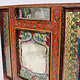 Exklusive antik Hinterglasmalerei orient Massivholz kleine Hochzeit Schrank Schränkchen Schminkspiegel Pakistan Rajistan