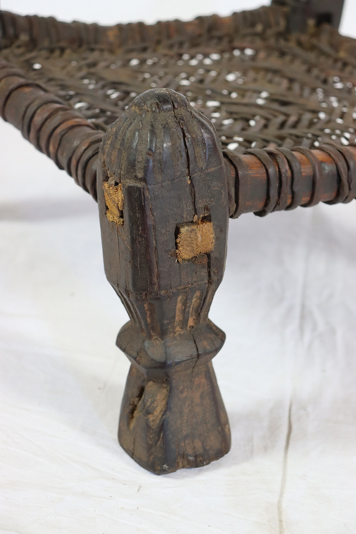 40x40 cm Antique Nuristan Chair  low stool No:NUR21-G