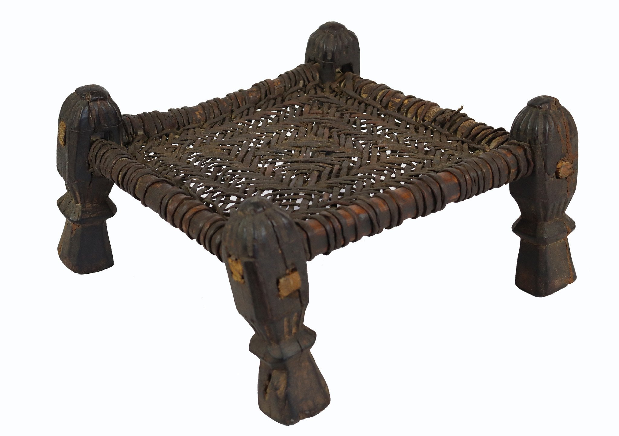 40x40 cm Antique Nuristan Chair  low stool No:NUR21-G