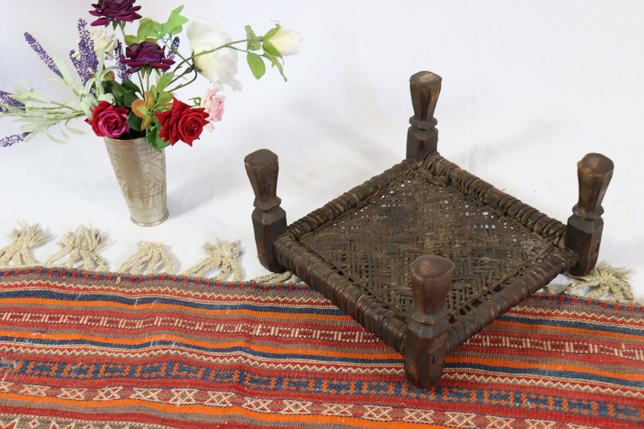 36x36 cm Antike Hocker Nuristan  Nr:NUR21-  H