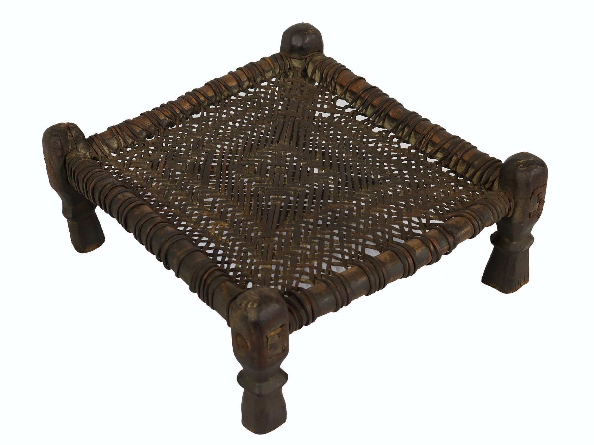 42x42 cm Antique Nuristan Chair  low stool No:NUR21- K