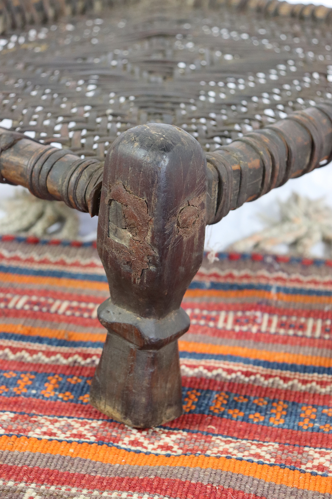 42x42 cm Antique Nuristan Chair  low stool No:NUR21- K