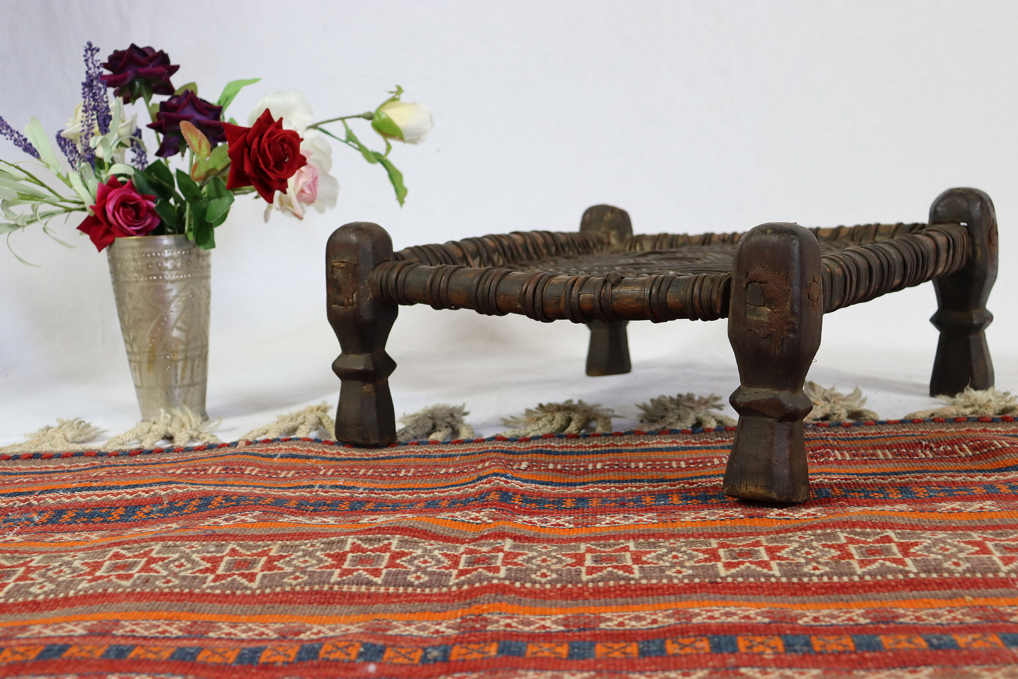 42x42 cm Antike Hocker Nuristan  Nr:NUR21-  K