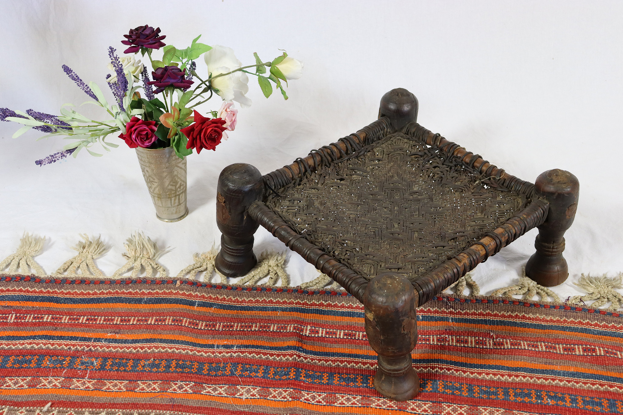 46x40 cm Antique Nuristan  low stool No:NUR21- M