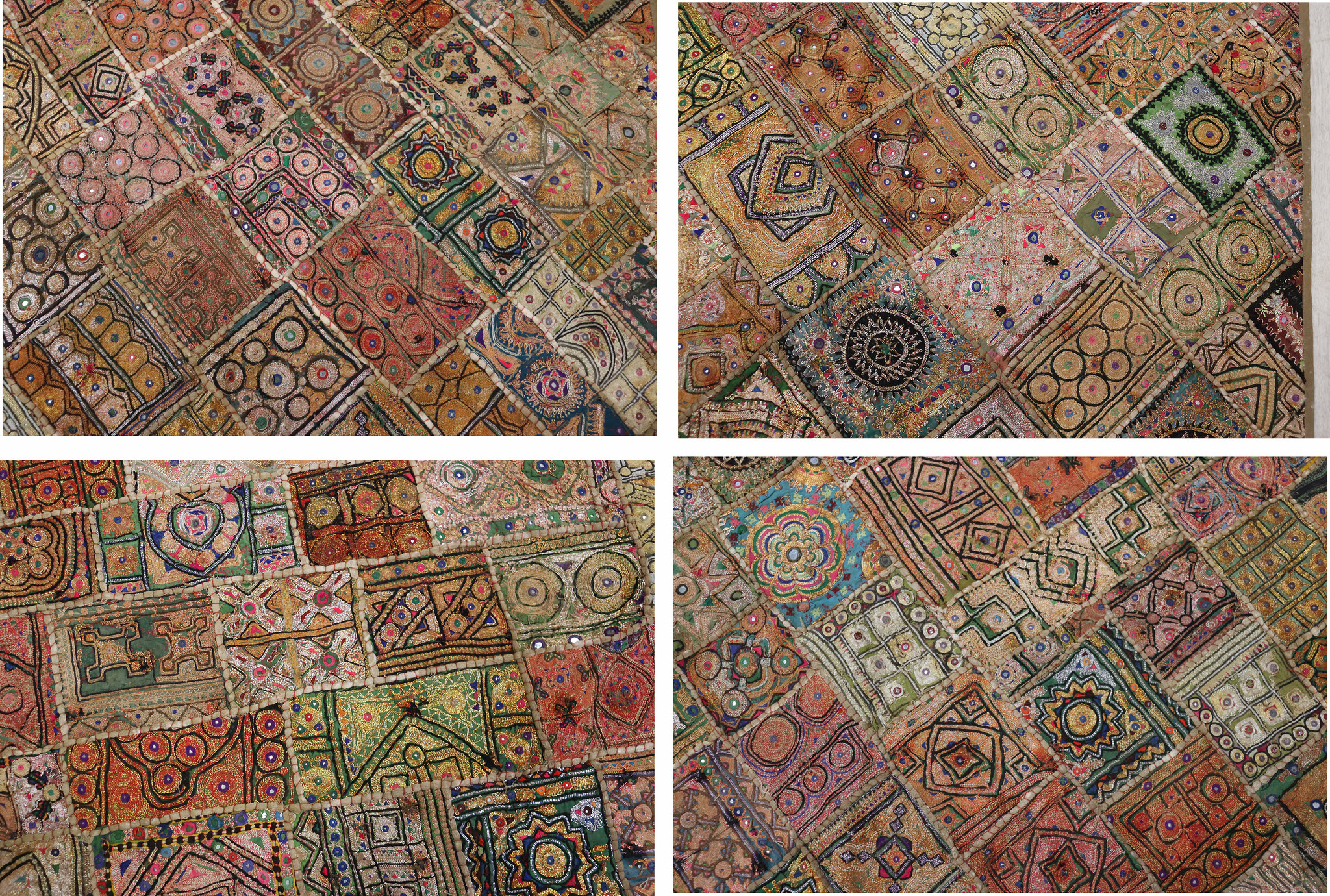 235x185 cm Vintage Bohemian orientalische  Patchwork Wandbehang Nr:22/ 7