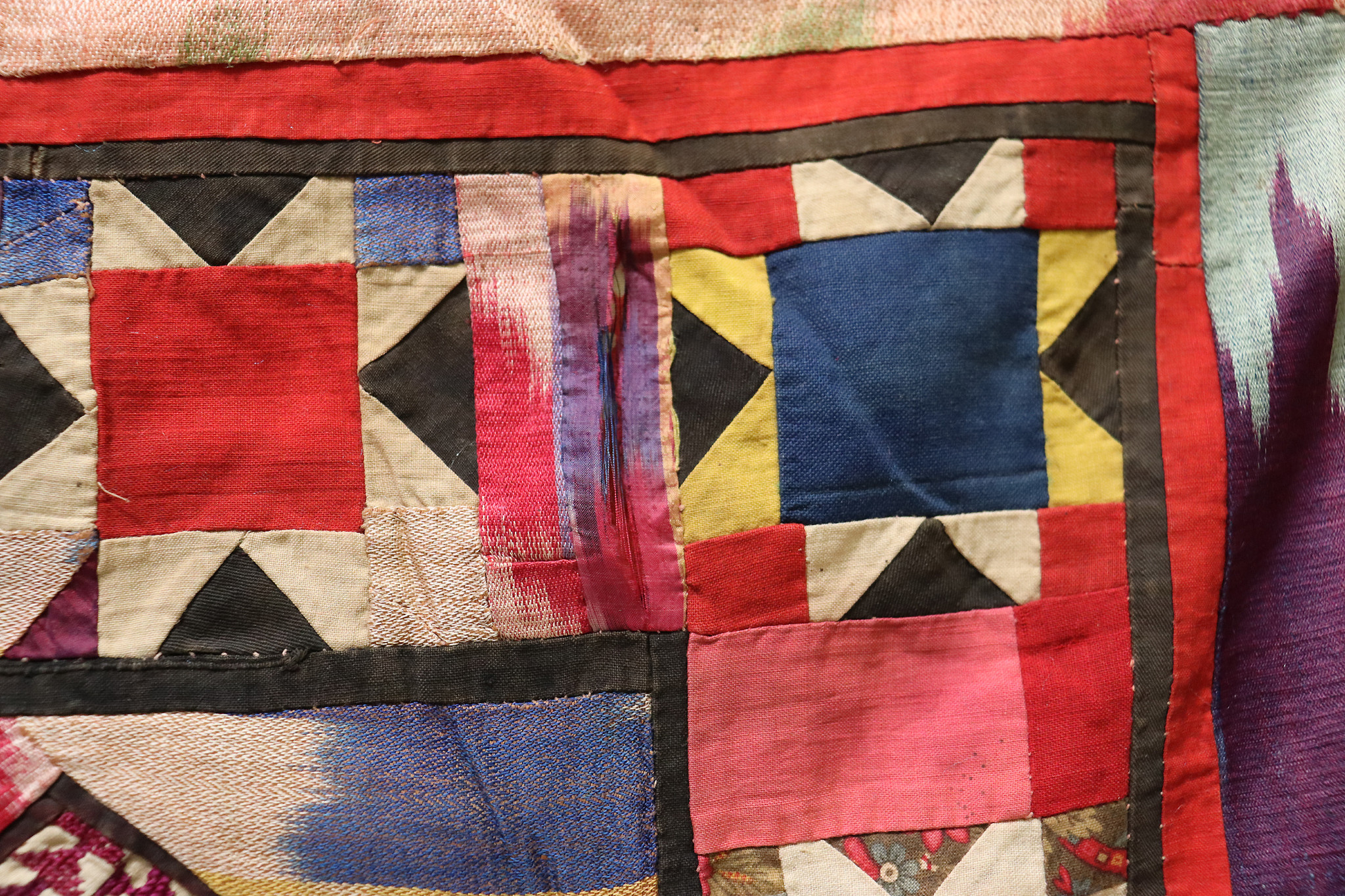 67x67 cm Antique Uzbek tribal silk Hand Sewn Embroidered Lakai Patchwork No:UZ4