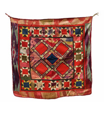 67x67 cm Antique Uzbek tribal silk Hand Sewn Embroidered Lakai Patchwork No:UZ4