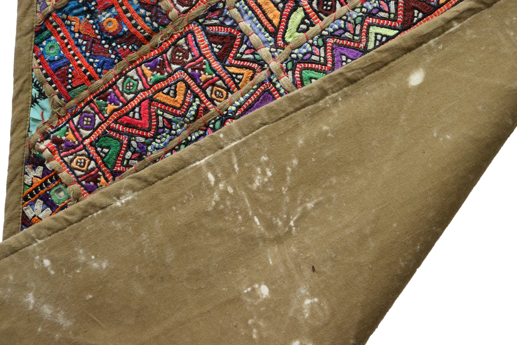 87x53  cm Antique Uzbek tribal silk Hand Sewn Embroidered Lakai Patchwork No: 28