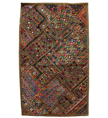 87x53  cm  Antique Uzbek tribal silk Hand Sewn Embroidered Lakai Patchwork No: 30