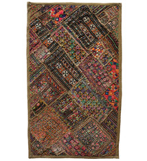 87x53  cm  Antique Uzbek tribal silk Hand Sewn Embroidered Lakai Patchwork No: 32