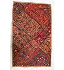 87x53  cm  Antique Uzbek tribal silk Hand Sewn Embroidered Lakai Patchwork No: 37