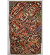 87x53  cm  Antique Uzbek tribal silk Hand Sewn Embroidered Lakai Patchwork No: 39