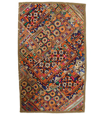 87x53  cm  Antique Uzbek tribal silk Hand Sewn Embroidered Lakai Patchwork No:40