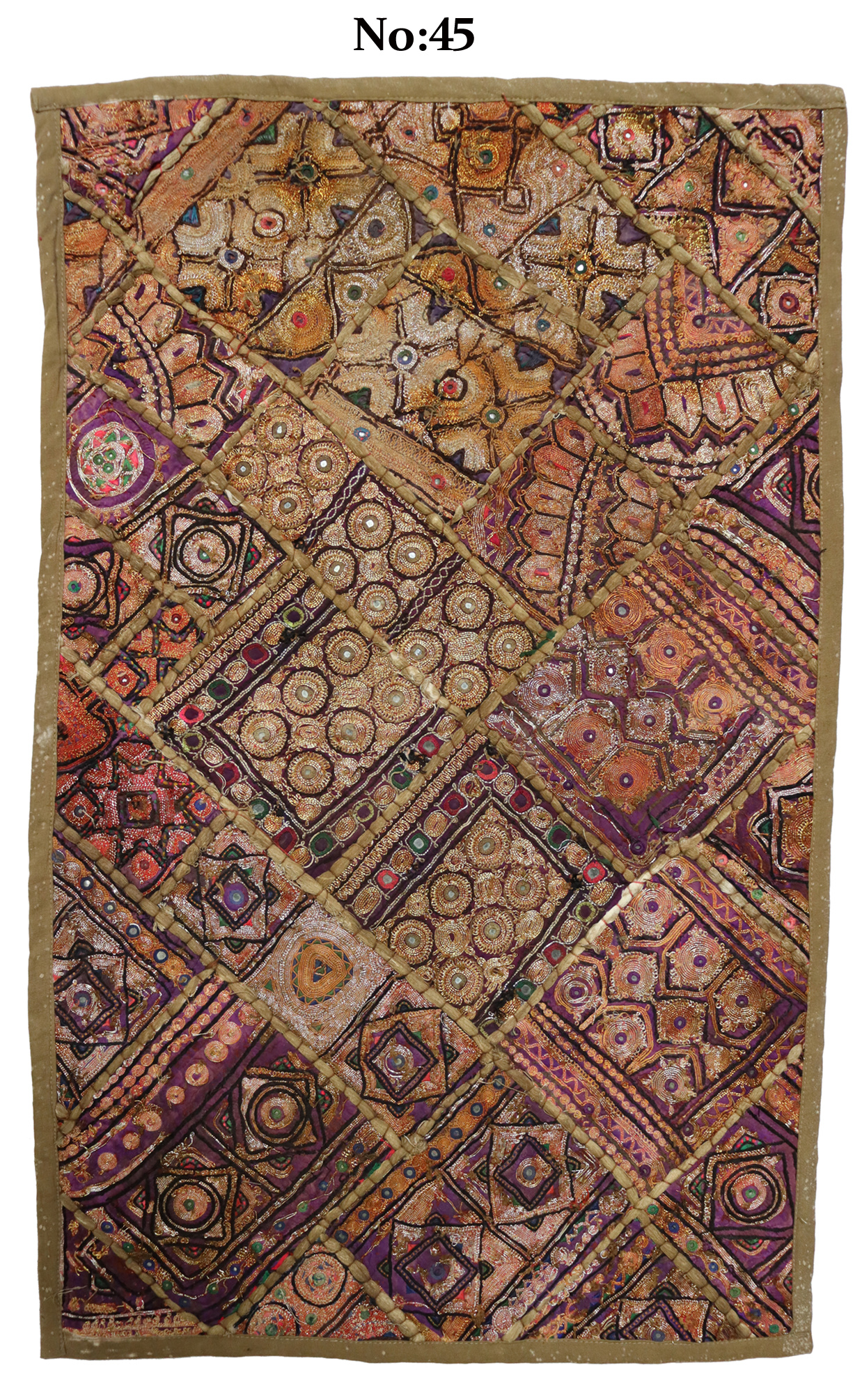 87x53  cm  Antik Reich bestickte  Stickerei Patchwork Wandbehang   Nr:  GD - 45