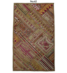 87x53  cm  Antik Reich bestickte  Patchwork Wandbehang   Nr: GD - 42