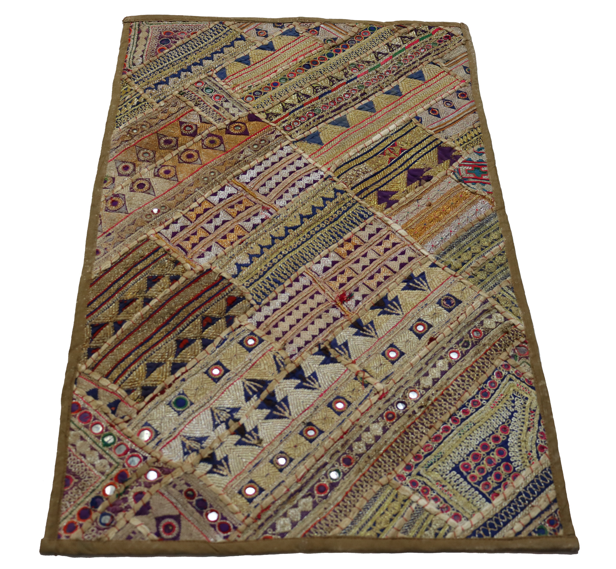 87x53  cm vintage  hand Embroidered Patchwork wall hanging No: GD - C43