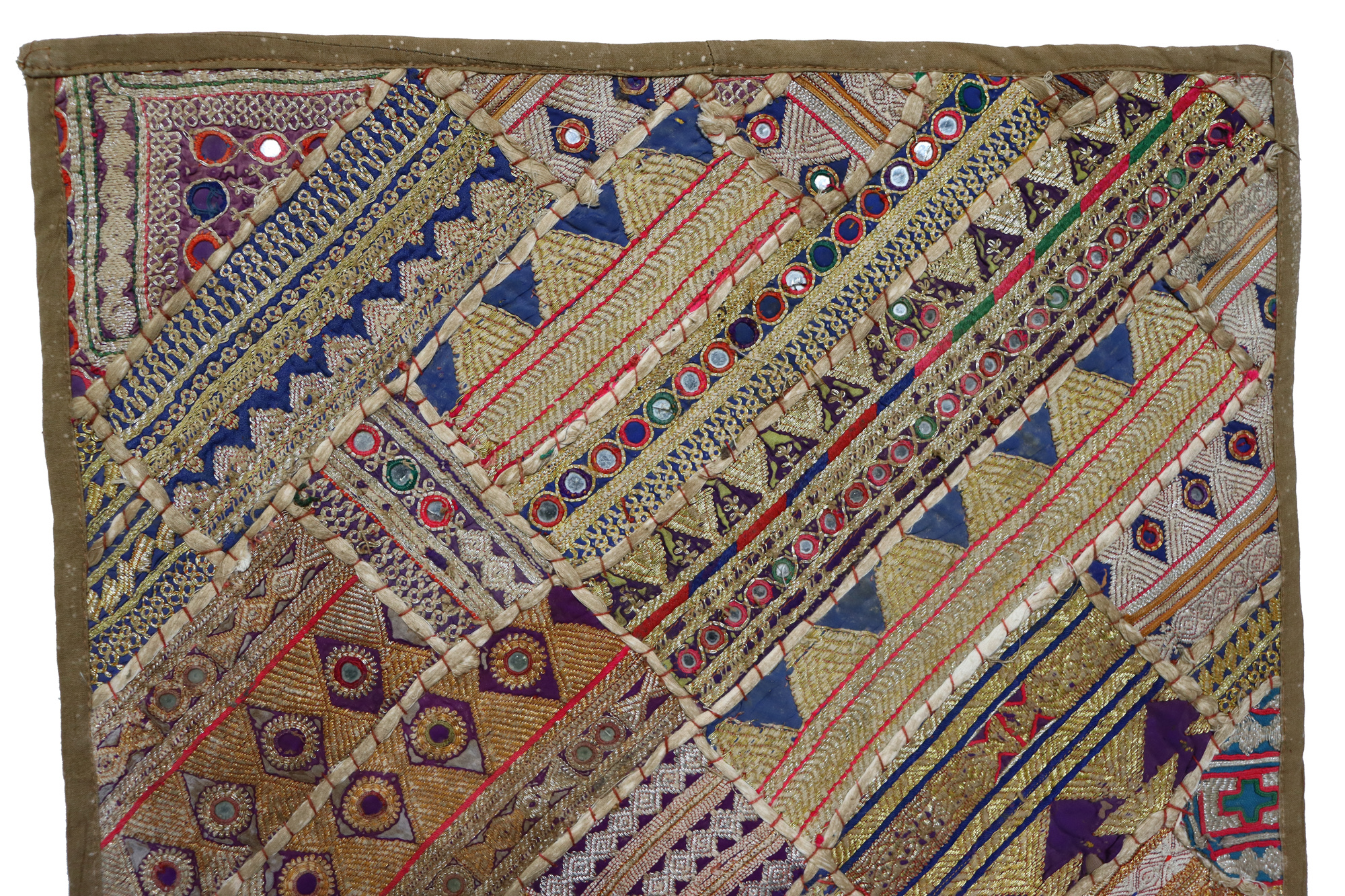 87x53  cm vintage  hand Embroidered Patchwork wall hanging No: GD - C43