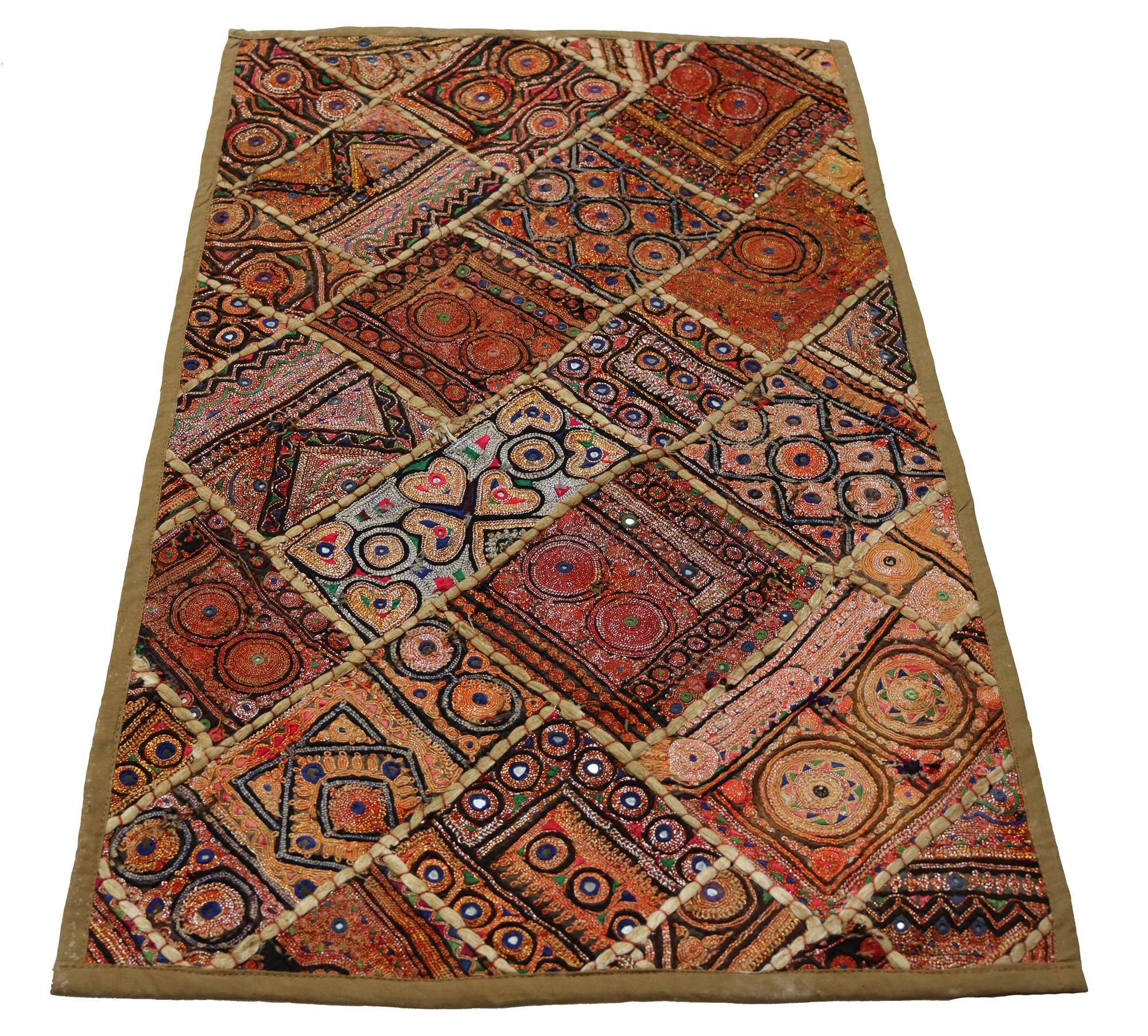 87x53  cm  Antik Reich bestickte  Stickerei Patchwork Wandbehang   Nr:  GD - 46