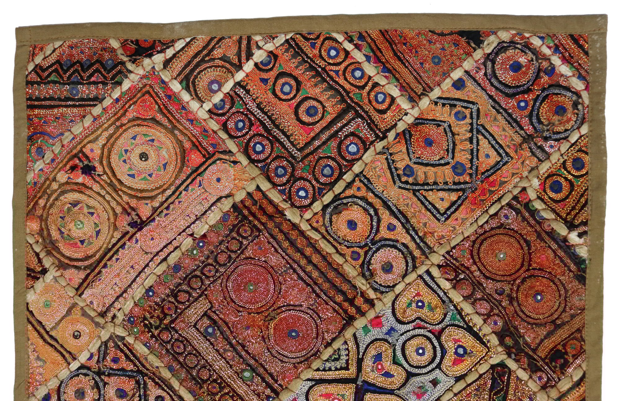 87x53  cm vintage  hand Embroidered Patchwork wall hanging No: GD - 46