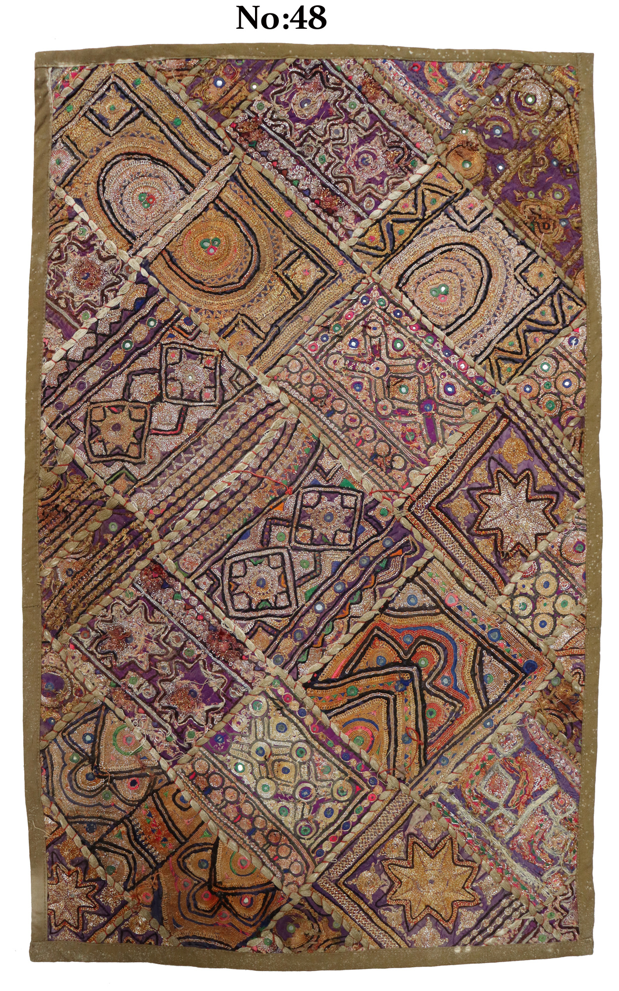 87x53  cm  Antik Reich bestickte  Stickerei Patchwork Wandbehang   Nr:  GD - 48